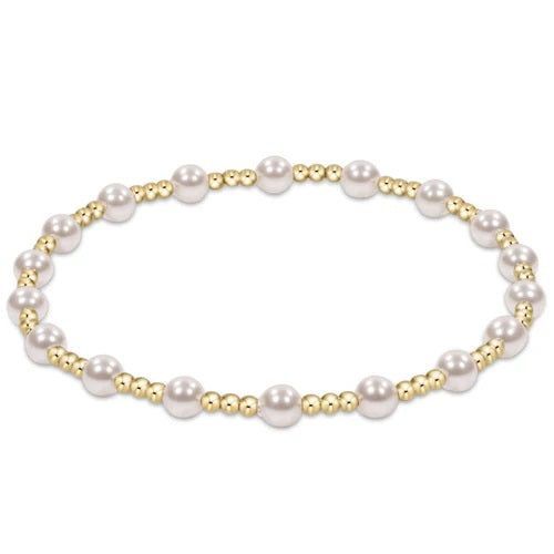 4mm CLASSIC SINCERITY BRACELET-PEARL Gold Beaded Bracelet, Gold Bead Bracelets, Trendy Boho, Classic Gold, Crystal Pearls, Roll On, Gold Pearl, Bracelet Stack, Hand Beading