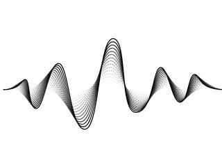 the sound wave is shown in black and white