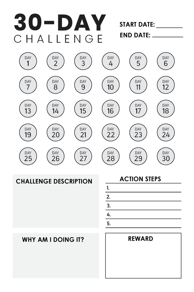 the 30 - day challenge worksheet is shown with numbers and times on it