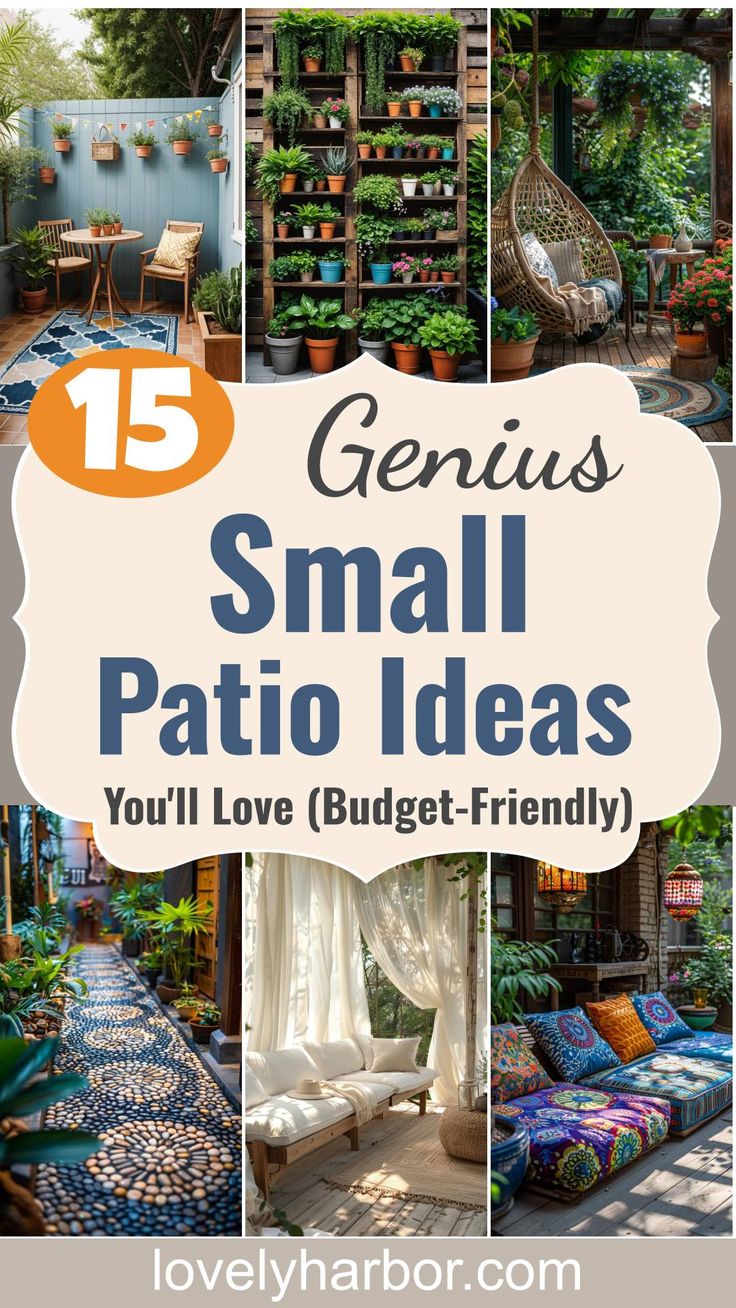 some small patio ideas that are great for the backyard or garden, and also to use as