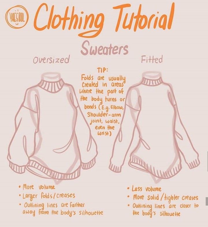 the instructions for how to sew a sweater