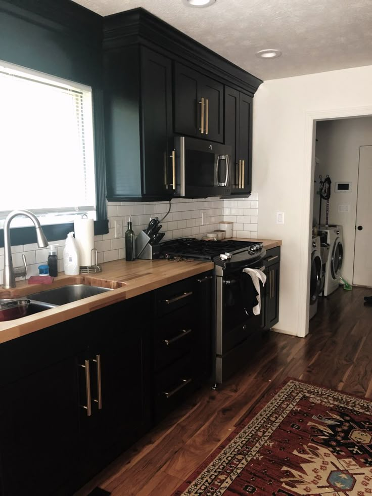 the kitchen is clean and ready for us to use in its new owner's home