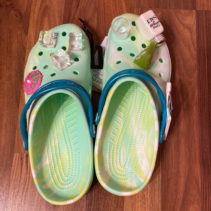 Crocs, Size: Mens 10 Womens 12, Brand New, Never Worn Margaritaville Crocs, Crocs Green, Styling Crocs, White Crocs, Pink Crocs, Black Slip On Shoes, Women's Crocs, Ankle Strap Wedges, Womens Ballet Flats