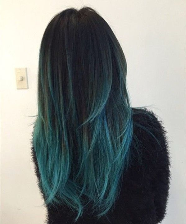 Black to teal green & blue ombre hair color with highlight~ new hair dye choice of turquoise Blue And Green Hair, Blue Ombre Hair, Teal Hair, Hair Color Highlights, Hair Color Blue, Ombre Hair Color, Dye My Hair, Mermaid Hair, Grunge Hair