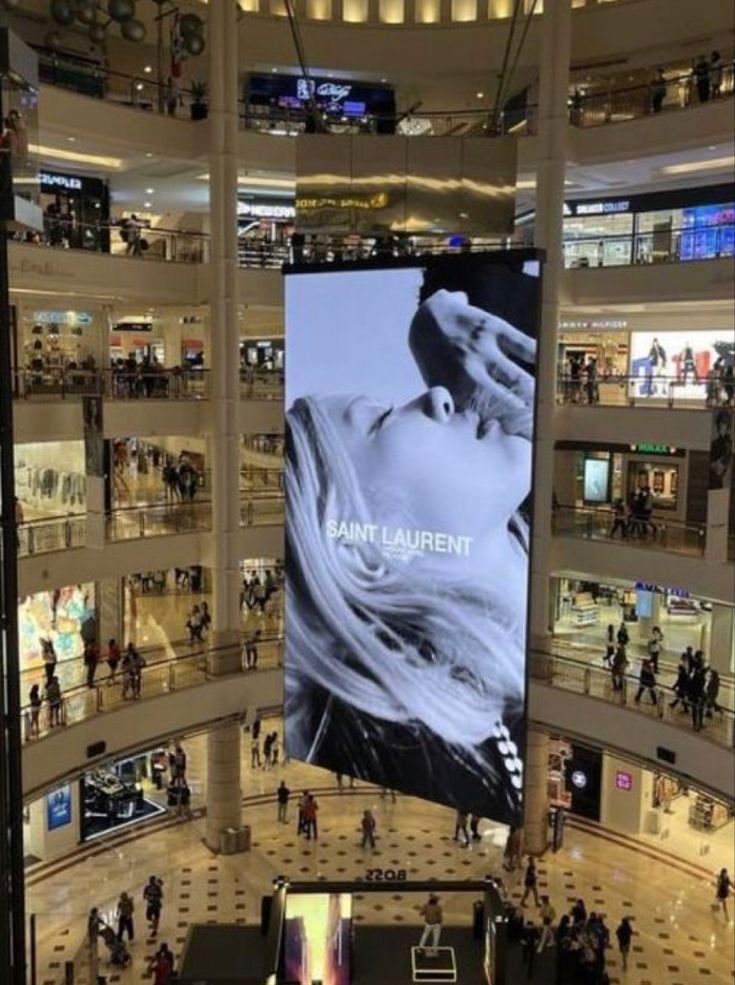 an overhead view of a mall with people walking around