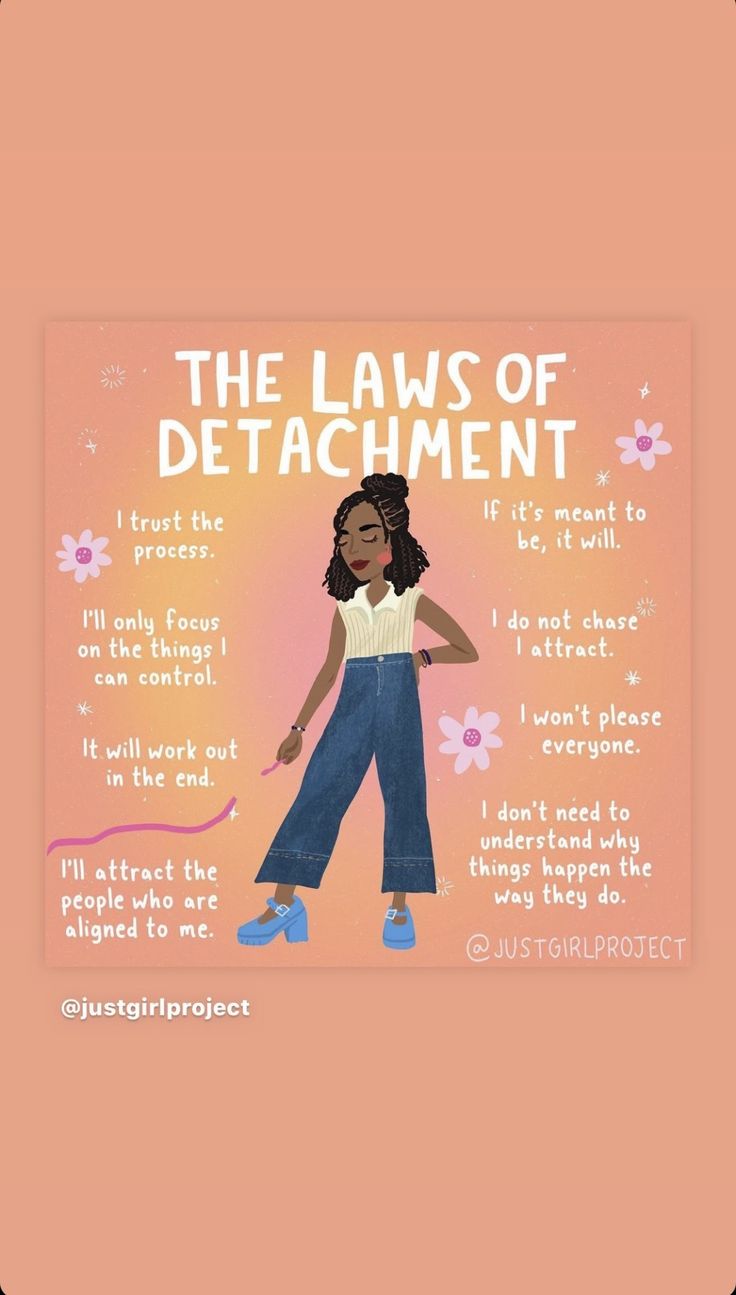 the laws of detacment is shown on an orange background with pink flowers