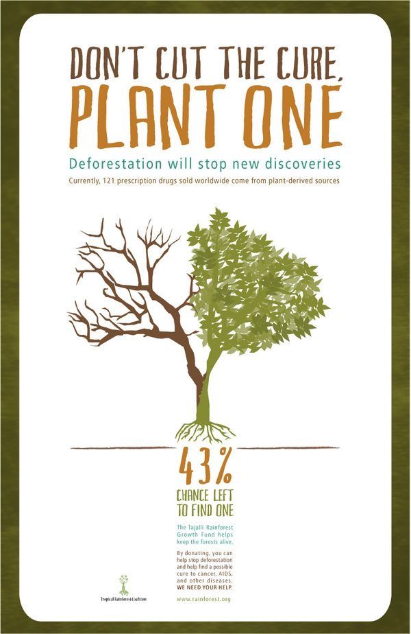 a poster with the words don't cut the tree plant one