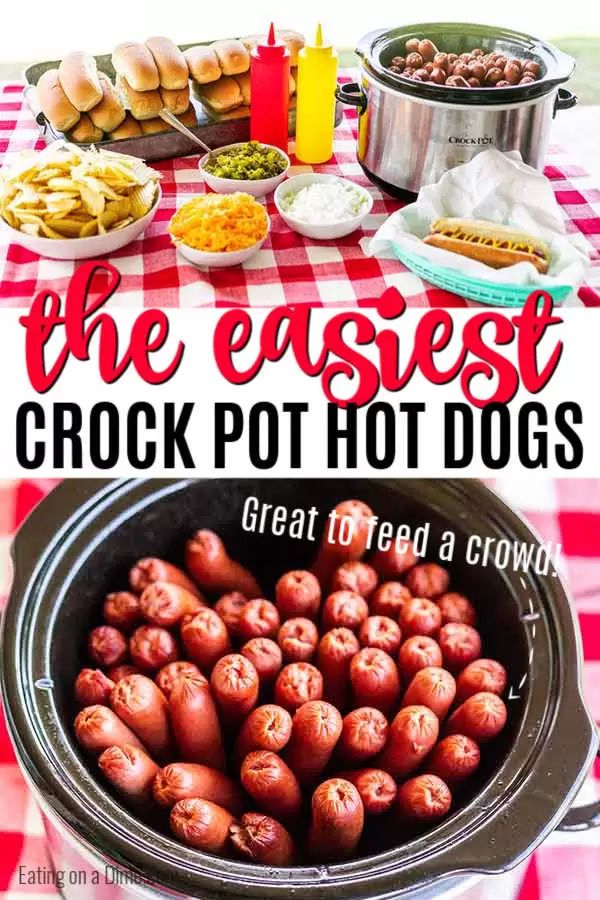 the easy crock pot hot dogs recipe is ready to be eaten