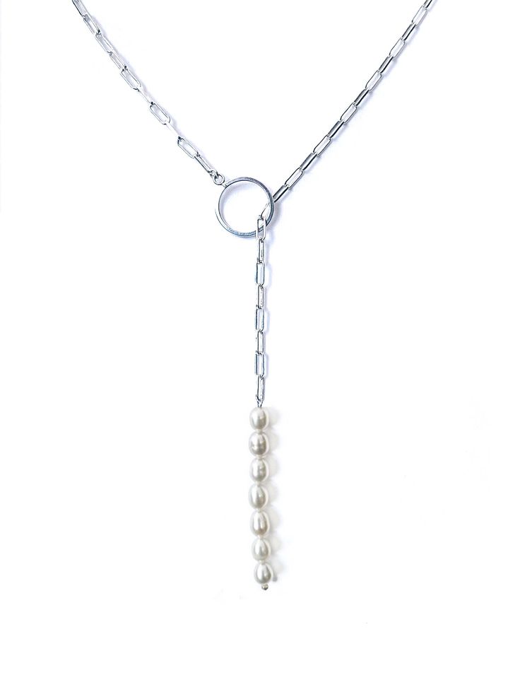 AMELIA lariat White Adjustable Lariat Necklace With Pearl Pendant, White Adjustable Lariat Necklace With Pearl Charm, Adjustable White Lariat Necklace With Pearl Pendant, Silver Lariat Necklace With Pearl Drop, Adjustable Pearl Pendant Lariat Necklace, Silver Minimalist Lariat Pearl Necklace, Pearl Dangle Lariat Necklace, Silver Lariat Necklace With Pearl Chain, White Pearl Chain Lariat Necklace