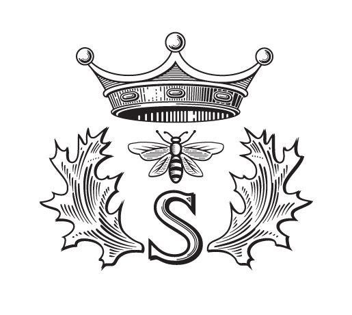 the letter s with a crown above it