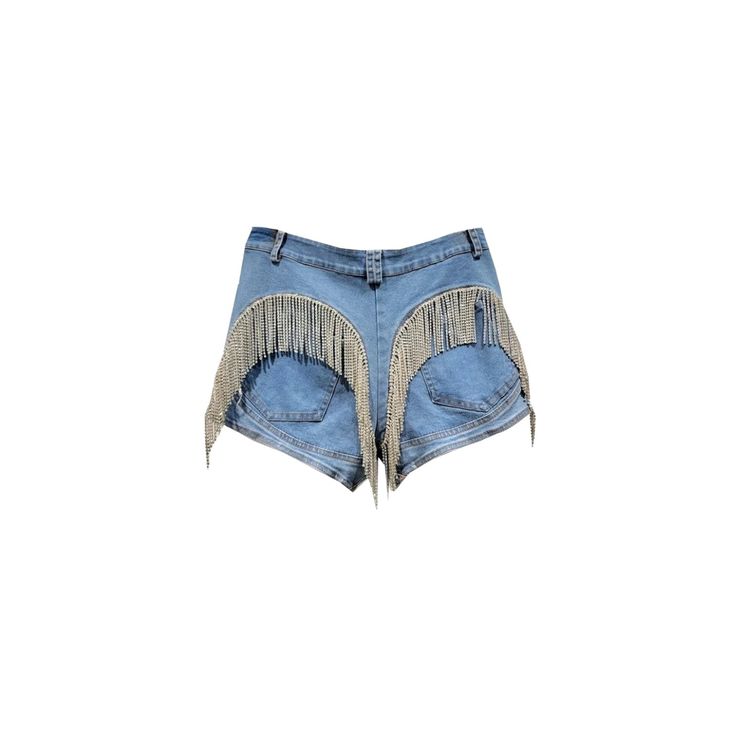 Elevate your summer wardrobe with our Twila Diamond Shorts. These high waisted denim shorts will flatter your figure and the rhinestone diamond tassels add a touch of glamour. Feel confident and stylish in these statement shorts that will turn heads wherever you go. Trendy Fringed Shorts For Summer, High Waist Fringe Shorts For Summer, High-waisted Denim Fringe Shorts, Trendy Fringe Shorts, Festival Shorts With Frayed Hem, Trendy Summer Fringe Jean Shorts, Trendy High Rise Fringe Shorts, Trendy Summer Jean Shorts With Fringe, High Waist Denim Festival Shorts