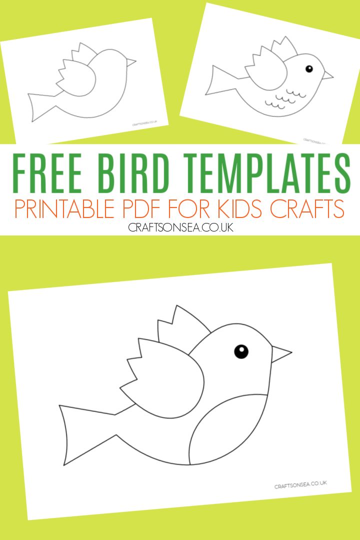 Spring Bird Crafts Preschool, Bird Printables Free Templates, Free Printable Bird Template, Bird Paper Craft Templates Free Printable, Blue Bird Craft, Bird In Nest Craft, Bird House Template Free Printable, Printable Birds Free, Easy Bird Crafts For Preschoolers