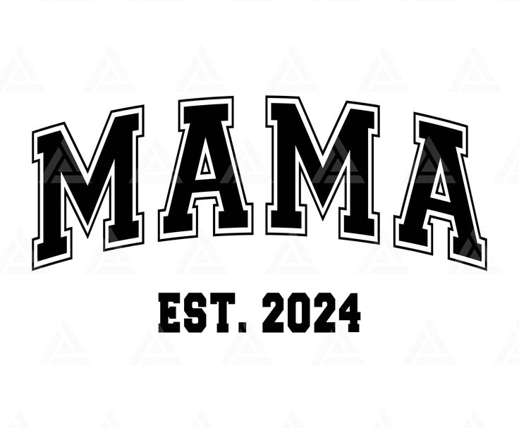 the mama est logo in black and white