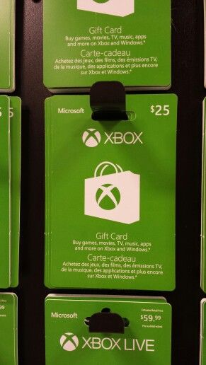 the xbox gift cards are green and black