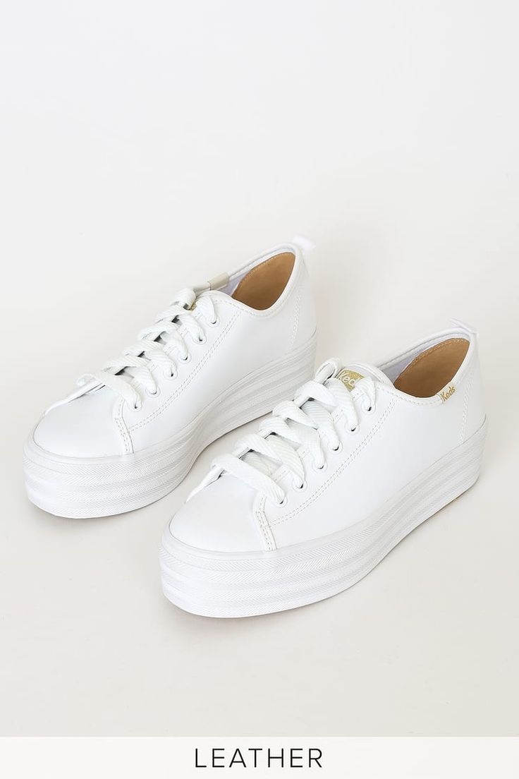 White Synthetic Wedge Sneakers With Vulcanized Sole, White Leather Lace-up Wedge Sneakers, Trendy Lace-up Everyday Sneakers, White Lace-up Leather Wedge Sneakers, Trendy Everyday Sneakers With Round Toe, Trendy Synthetic Platform Sneakers For Everyday Wear, Trendy Everyday Platform Sneakers In Synthetic, Trendy White Leather Wedge Sneakers, Everyday Trendy Synthetic Platform Sneakers