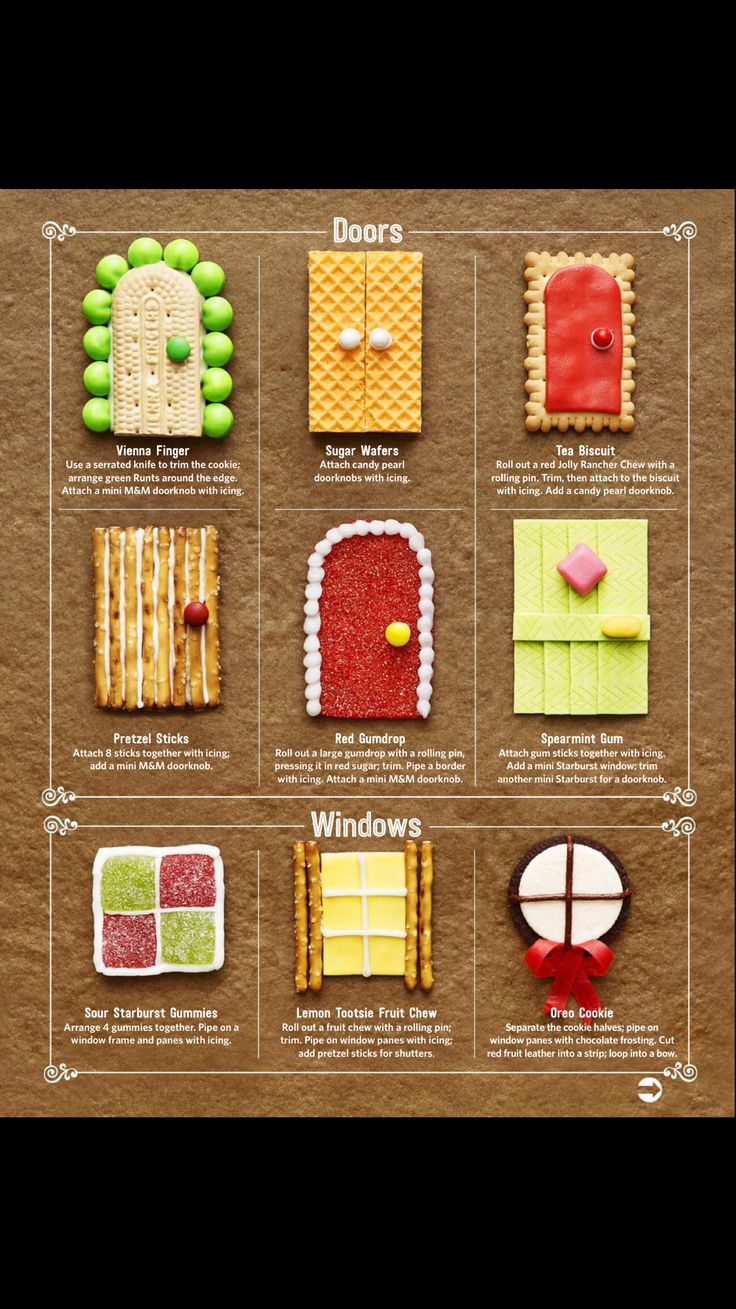 an image of some cookies that are made to look like different types of doors and windows