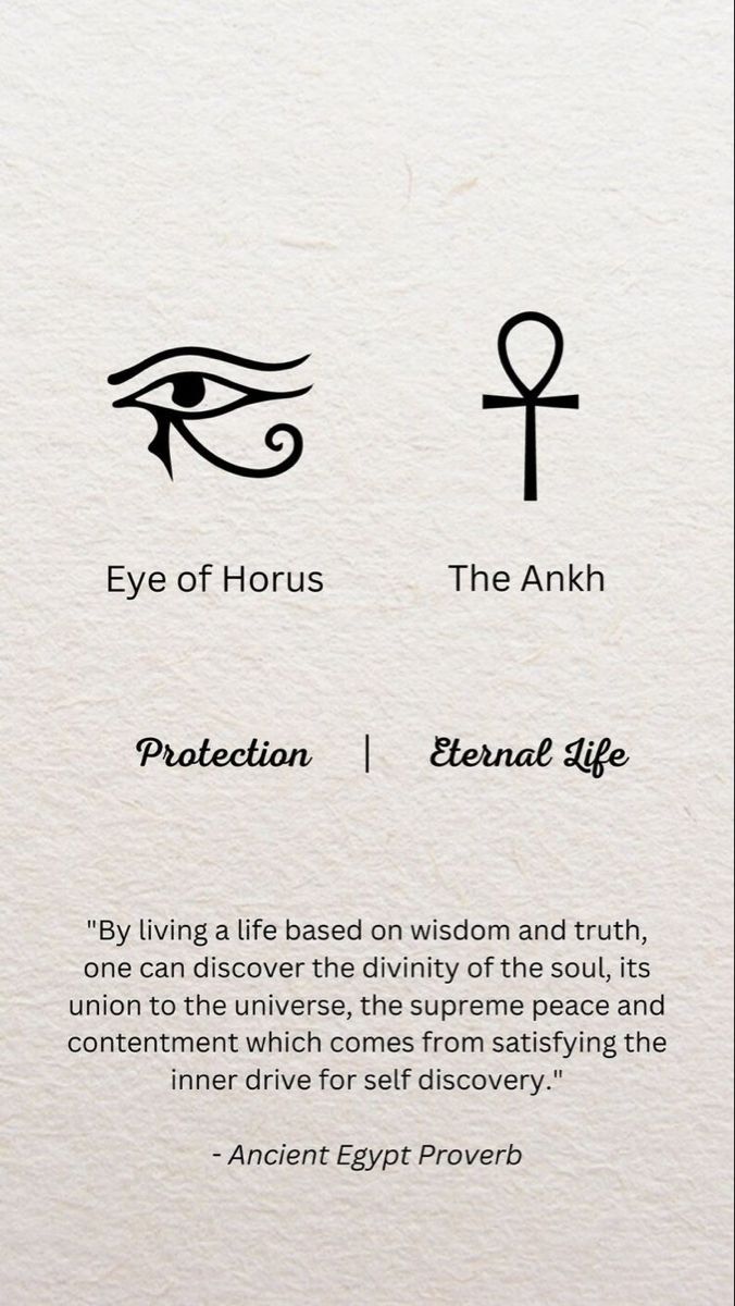 the eye of horus and the ankh protection / external life sign on paper