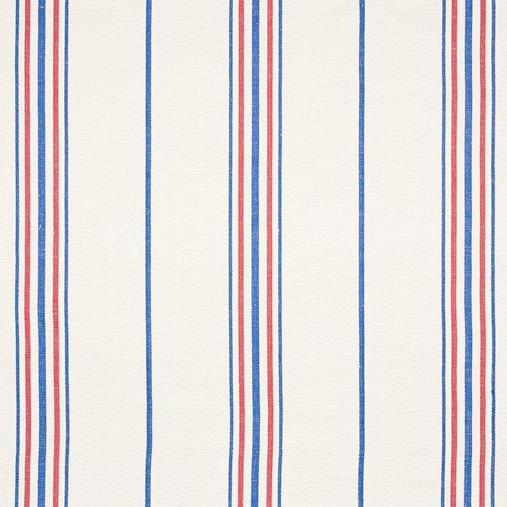 a red, white and blue striped shirting fabric with vertical stripes on it's side