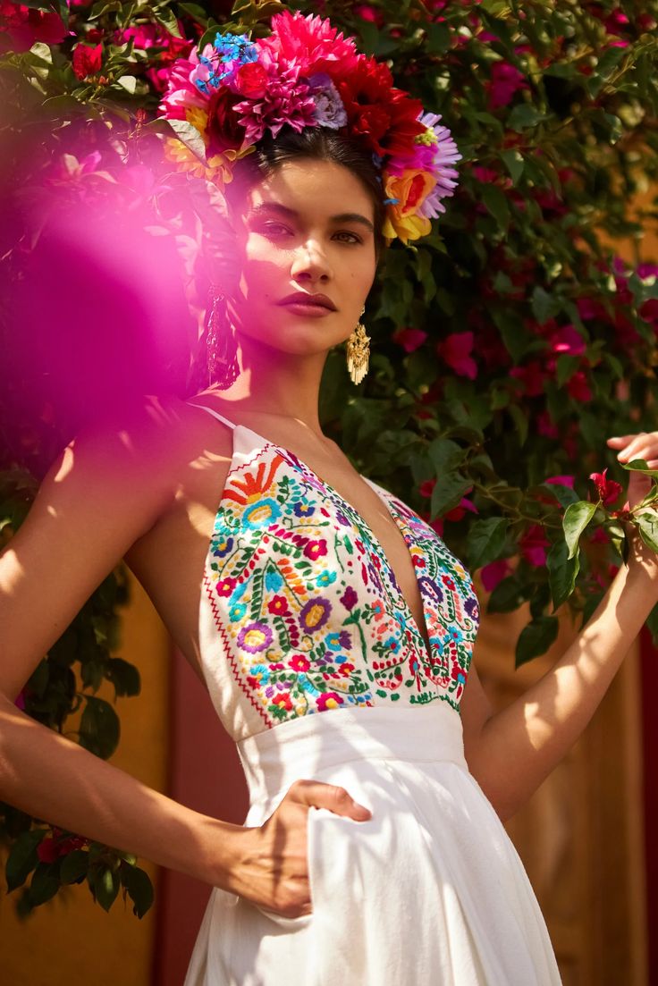 Pre-Order: Mexicolor Dress – Cadena Collective Otomi Wedding Dress, Mexican Formal Dress, Mexican Themed Wedding Dress, Traditional Mexican Dresses, Mexican Inspired Wedding Dress, Mexican Fashion Modern, Mexican Fancy Dress, Mexican Clothing Style, Outfit Mexicano