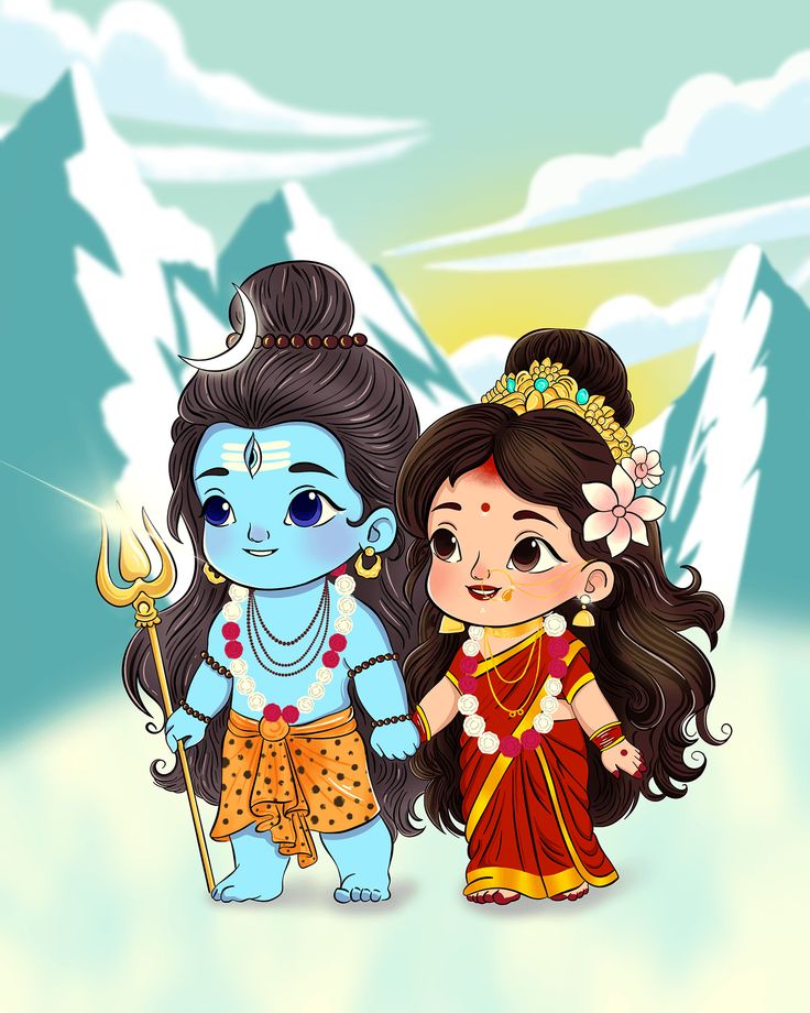 Shiv Parvati vector art Shiva Cartoon Wallpaper, Shiva Cute Wallpaper, Shiv Parvati Cute Wallpaper, Mahadev Parvati Photo, Shiv Parvati Illustration, Cute Shiva Images, Parvati Rangoli, Shiv Parvati Rangoli, Cute Shiv Parvati