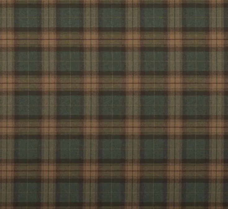 a brown and green plaid fabric