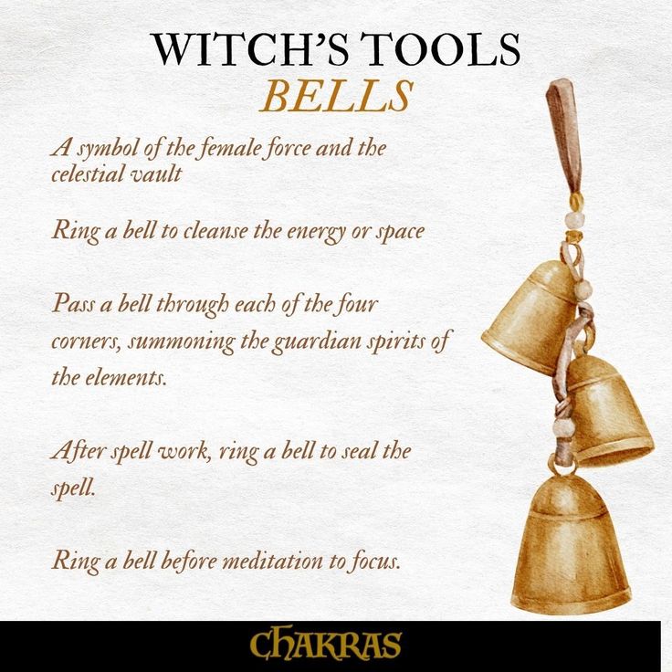 Witches Bells Protection Spell, Bells In Witchcraft, Witch Bells On Door Meaning, Witches Bells Meaning, Witch Protection Bells, Witch Bells Meaning, Athame Diy, Making Witches Bells, Witch’s Bells