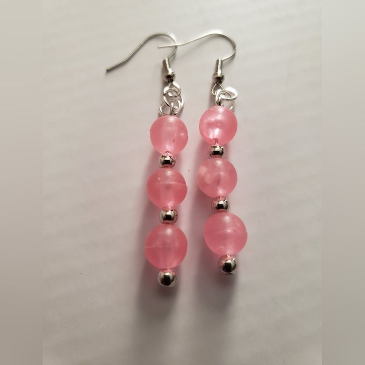 Jill Bead Earring Adjustable Pink Earrings With Large Beads, Pink Large Bead Dangle Earrings, Pink Dangle Earrings With Large Beads, Nickel-free Pink Beaded Earrings, Colorful Round Bead Earrings For Everyday, Colorful Round Beads Earrings For Everyday, Colorful Beaded Earrings For Everyday, Everyday Colorful Round Beads Earrings, Casual Dangling Beads Jewelry As Gift