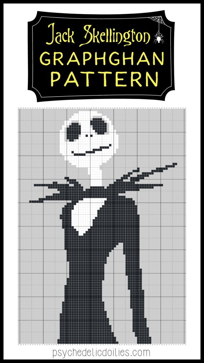 jack skellinggod from the animated film, graphhan pattern