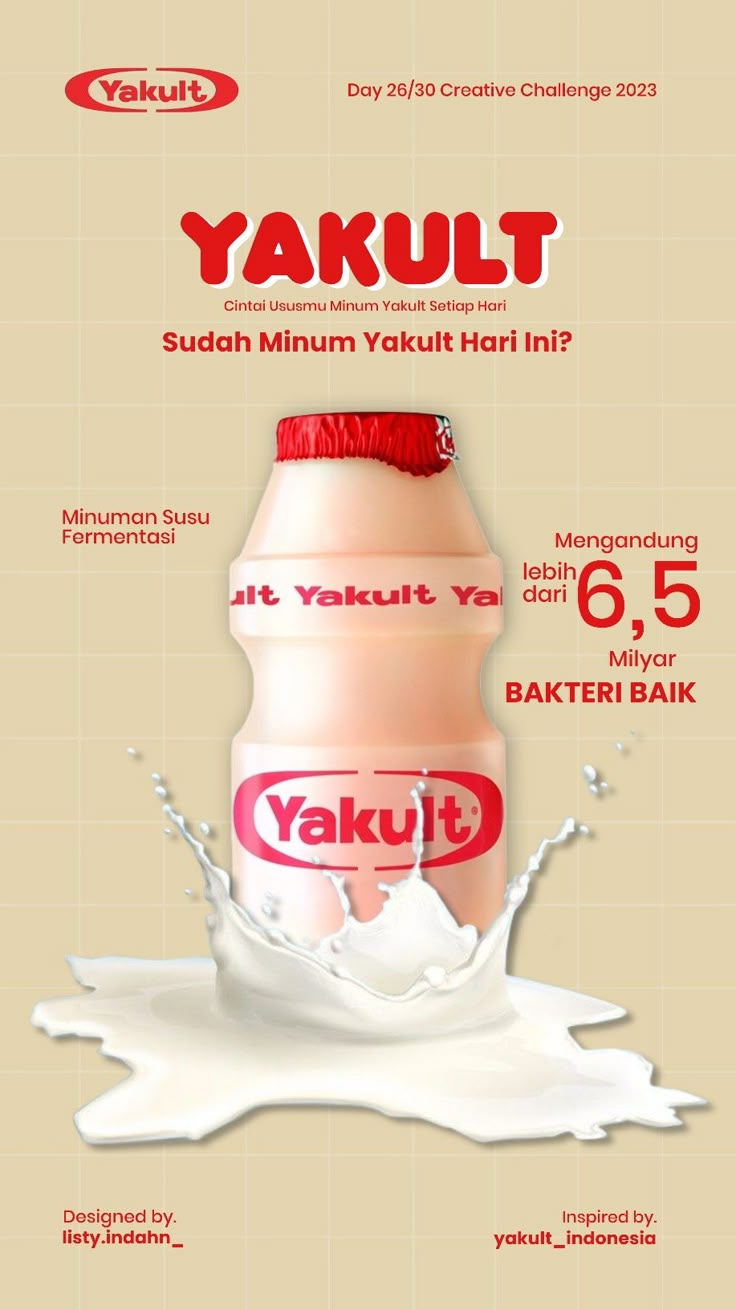 an advertisement for yakult milk with the words it's yummy yogurt