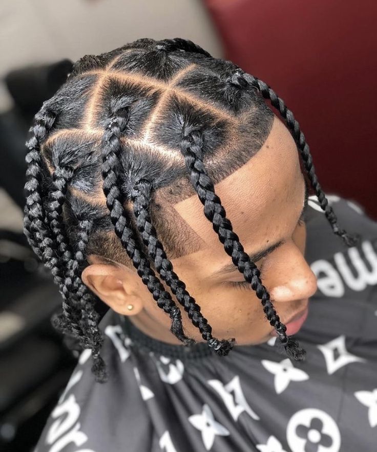 Singles Hairstyles Braids Men, Men’s Braided Plaits, Plaits Box Braids Men, Men’s Single Braids, Men’s Plaits, Men Single Braids, Men Plaits Hairstyles, Plat Braids, Singles Hairstyles Braids