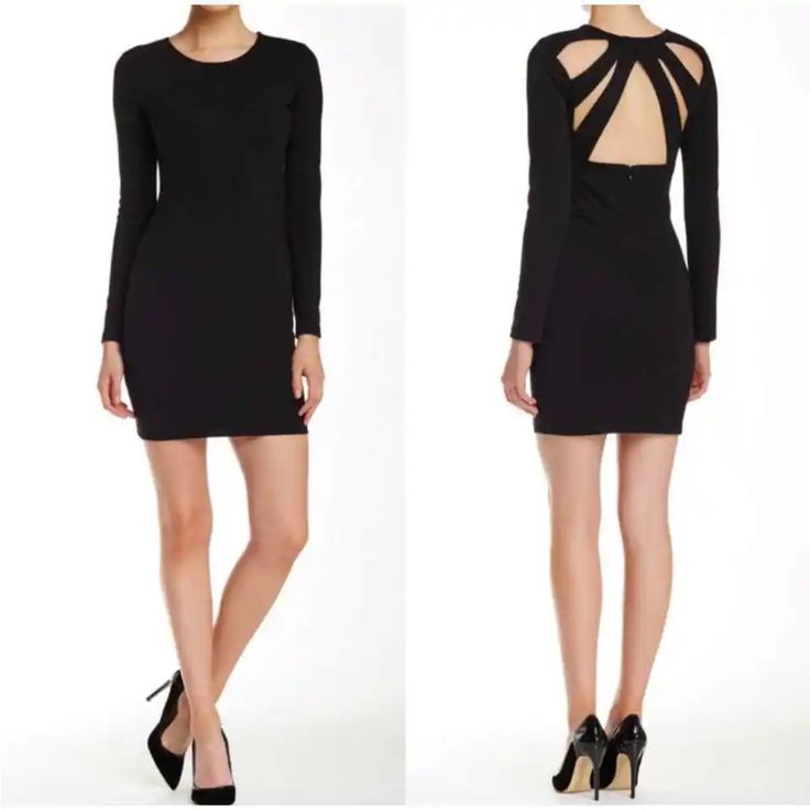 New With Tags!! Sexy And Unique Lbd Parker Mariel Jersey Bodycon Black Mini Dress Crew Neck Long Sleeves Back Strappy Cutout Detail 55% Rayon, 30% Nylon, 15% Elastane Size Small Questions? Leave A Comment Below! Cutout Back Bodycon Dress For Date Night, Chic Fitted Bodycon Dress With Cutout Back, Edgy Stretch Bodycon Dress For Date Night, Chic Bodycon Dress With Cutout Back, Chic Cutout Back Bodycon Dress For Date Night, Chic Long Sleeve Bodycon Dress With Cutout Back, Edgy Mini Dress With Back Zipper For Night Out, Edgy Evening Bodycon Dress, Cutout Bodycon Dress For Cocktail