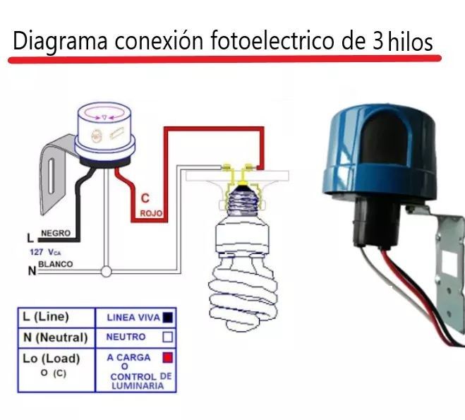 diagrama confoccio foteletrico de 3 hilos