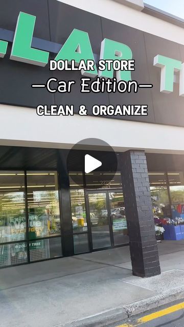 a store front with the words dollar store car edition clean & organize on it's side