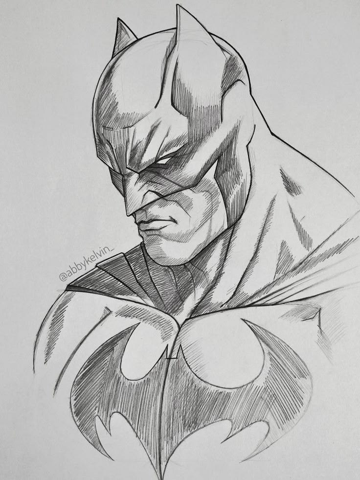 a pencil drawing of the batman