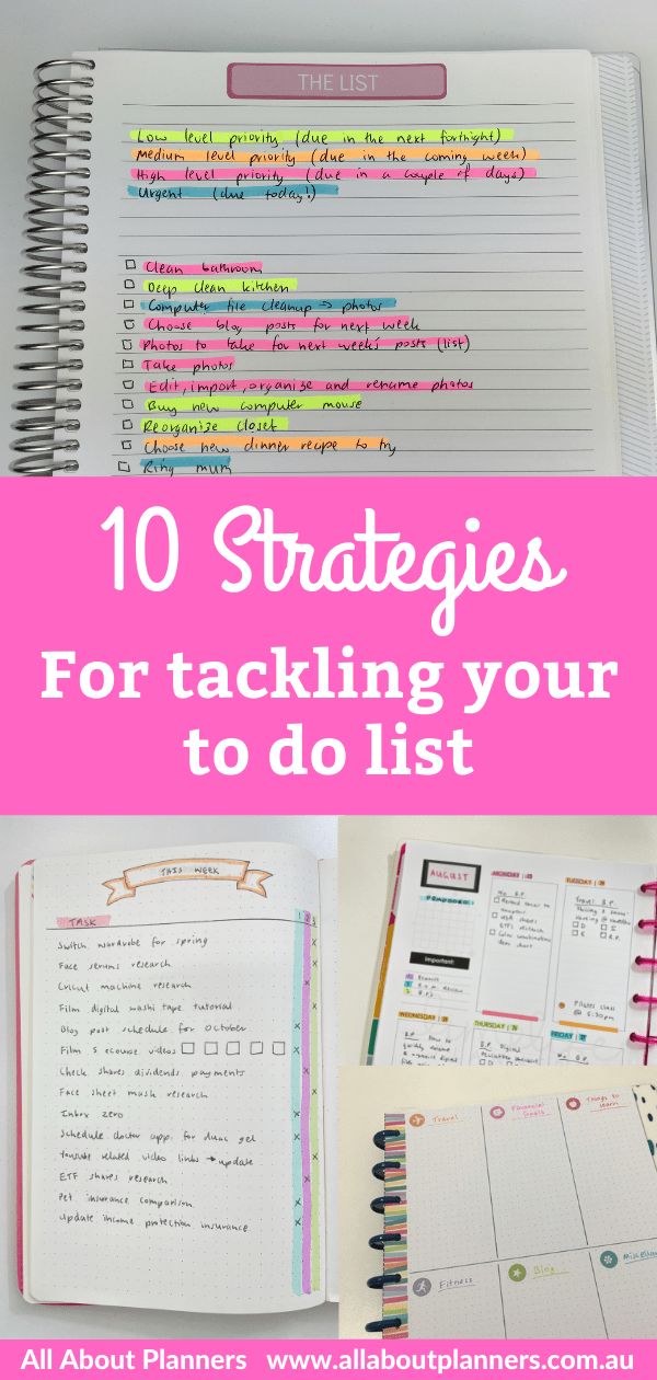 notebooks and pens with the words 10 strategy for tracking your to do list