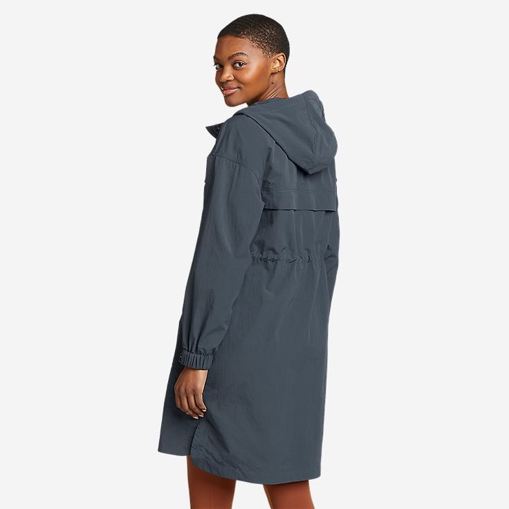 Women's Windburst Duster | Eddie Bauer Hooded Windproof Raincoat For Travel, Windproof Hooded Raincoat For Travel, Lightweight Windproof Casual Outerwear, Hooded Windbreaker With Adjustable Hood For Travel, Travel Windbreaker With Adjustable Hood, Sporty Nylon Raincoat For Travel, Windproof Nylon Travel Raincoat, Functional Nylon Spring Raincoat, Solid Weatherproof Windbreaker For Travel