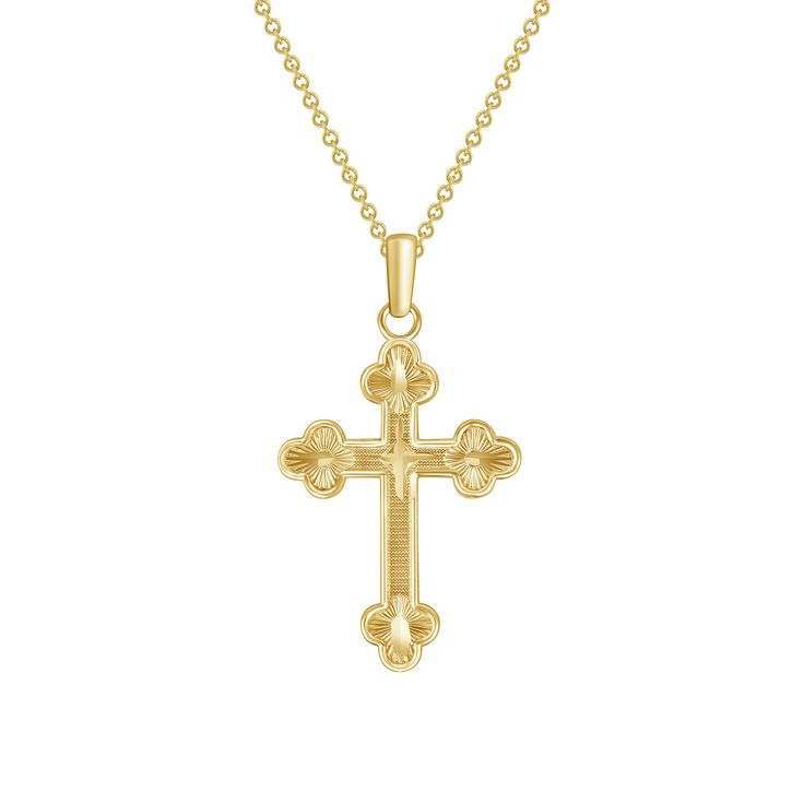 Elevate your style with our Solid Gold Diamond Cut Cross Pendant Necklace. This unisex piece adds a touch of shine to any outfit, making a statement of elegance and sophistication. The shiny cross pendant is a symbol of faith and makes a perfect gift for yourself or a loved one. SKU: TKM1950A 30mmx18mm 1.9Grams White Gold Necklace With Large Cross Pendant, Luxury Engraved Cross Pendant Necklaces, Luxury Engraved Cross Pendant Necklace, Polished Cross Necklace For Formal Occasions, Formal Polished Cross Pendant Necklace, Formal Polished Cross Necklace, White Gold Cross Necklace With Large Pendant, Elegant Cross Pendant Necklace With Large Pendant, Elegant Necklace With Large Cross Pendant