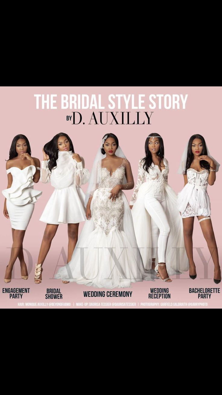 the bridal style story with d'axily and bridesmaids in white dresses