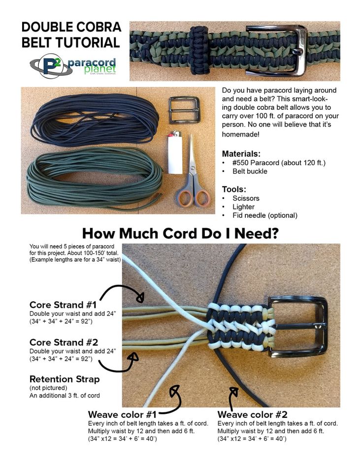 the instructions for how to make a belt with webbs and leather cord, which is attached