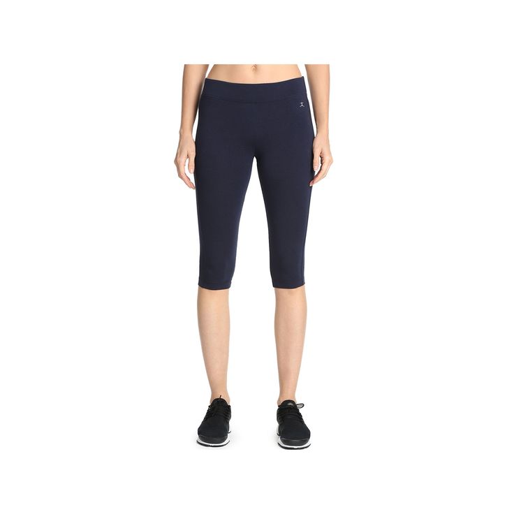 Keep cool when your workout heats up with these women's Danskin capri leggings.PRODUCT FEATURES Smooth, stretchy matte fabric Wide elastic waistband for flattering look Reinforced wicking gusset FIT & SIZING 16-in. approximate inseam Midrise sits above the hip FABRIC & CARE Cotton, polyester, spandex Machine wash Imported Size: Medium. Color: Navy. Gender: female. Age Group: adult. Stretch Moisture-wicking Mid-thigh Activewear, Moisture-wicking Stretch Activewear Mid-thigh, Stretch Activewear Shorts For Jogging, Stretch Activewear For Jogging With Short Leg, Stretch Jogging Activewear Shorts, Go-dry Stretch Activewear, Mid-thigh Length, Stretch Activewear For Running, Mid-thigh Length, Athleisure Capris For Gym, Capri Length, Black Knee-length Athleisure Activewear