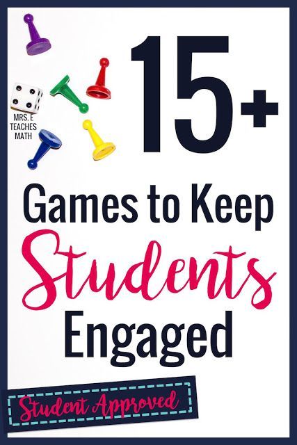 the front cover of 15 games to keep students engaged with text overlaying images of game pieces