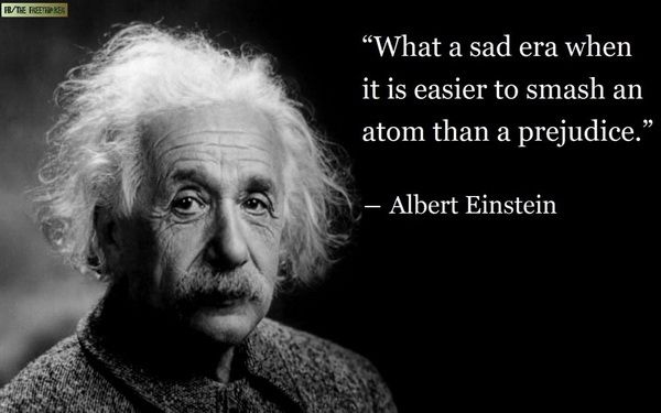 albert einstein quote on black and white photo