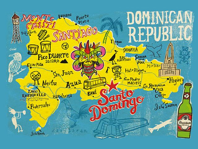 an old map with the names and symbols of different countries in yellow on blue background