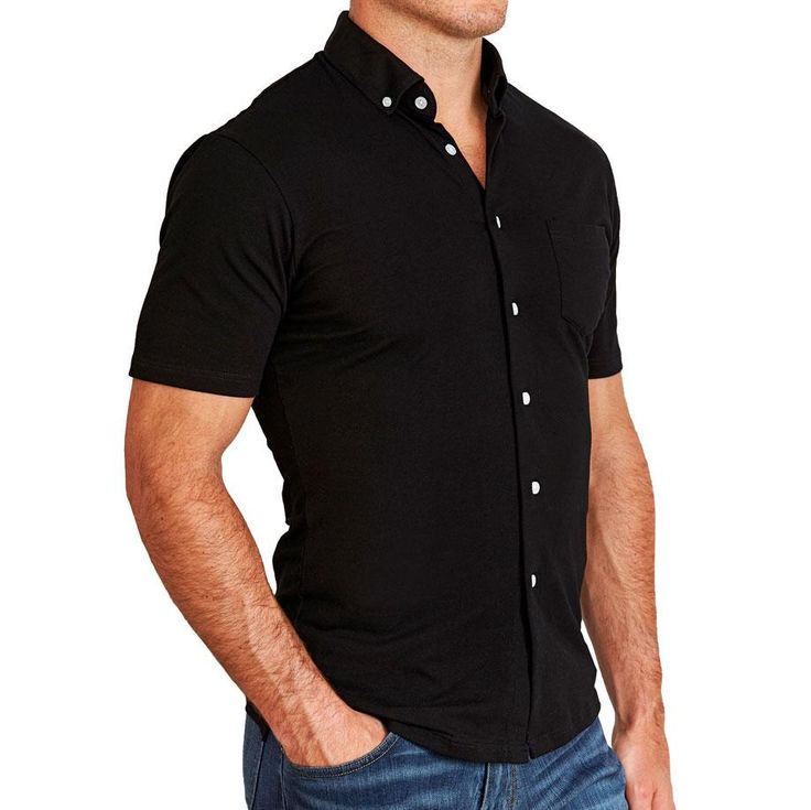 State and Liberty Clothing Company "The Roth" Solid Black with White Buttons Size: Small Color: Solid Black with White Buttons Fitted Short Sleeve Black Shirt With Buttons, Fitted Black Button-up Short Sleeve Shirt, Fitted Black Short Sleeve Button-up Shirt, Black Collared Short Sleeve Shirt With Button Closure, Fitted Short Sleeve Cotton Shirt, Fitted Black Short Sleeve Shirt, Casual, Black Fitted Short Sleeve Casual Shirt, Fitted Plain Cotton Short Sleeve Shirt, Fitted Black Short Sleeve Casual Shirt