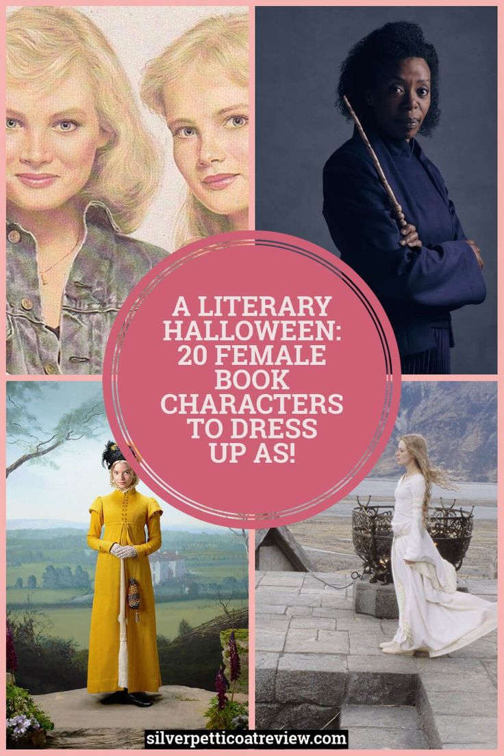 several different pictures with the words library halloween 20 female characters to dress up as them