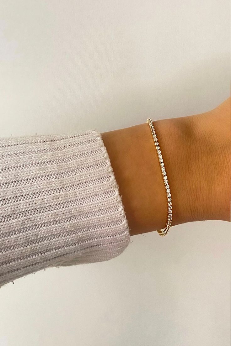 "ITEM DETAILS ❆All our jewelry are hand made with Love. ❆Material: 14K Gold ( 585). ❆Available colors: Gold, Rose Gold, White Gold. ❆Available Sizes: Look Size Option (Contact for different sizes) ❆Each item is made to order ❆ DO YOU LIKE THIS BRACELET? ❆ You can get more information about it below but if you have any questions, just click the \"Message Sergen Vural \" button and I will be very happy to hear from you ☺ PACKAGING ❆Comes ready to gift in a beautiful jewelry box. ❆It comes with a s Dainty Gold Diamond Bracelet With Vvs Clarity, Elegant Gold Chain Bracelet With Vvs Clarity, Gold Tennis Bracelet With Diamond Cut For Everyday Wear, Gold Diamond Cut Tennis Bracelet For Everyday, Classic Gold Bracelet With 17 Jewels As Gift, Minimalist Bangle Tennis Bracelet Gift, Classic Gold Plated Tennis Bracelet As Gift, 14k Gold Tennis Bracelet Gift, White Gold 14k Tennis Bracelet As A Gift