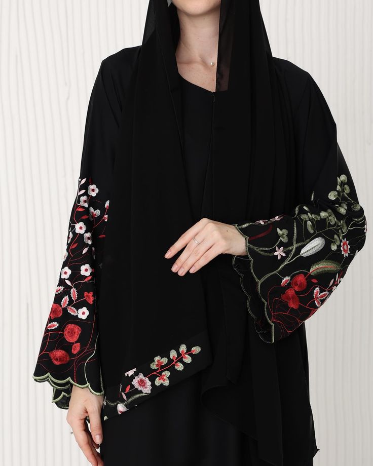 We are now down to the last few hours! Hurry and pre-order Zeina from our Eden Elegance collection before 11.59pm ladies!🫣 Embroidery Abaya, Abaya Fashion Dubai, Sleeves Embroidery, Embroidery Fashion Detail, Collection Ideas, Black Abaya, Dress Book, Goth Nails, Mode Abaya