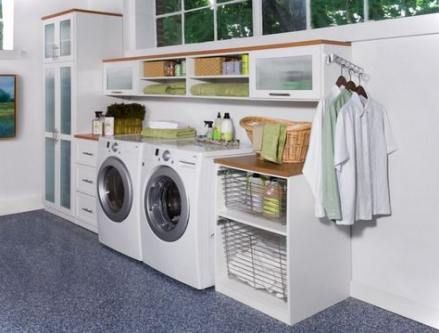 a washer and dryer in a laundry room