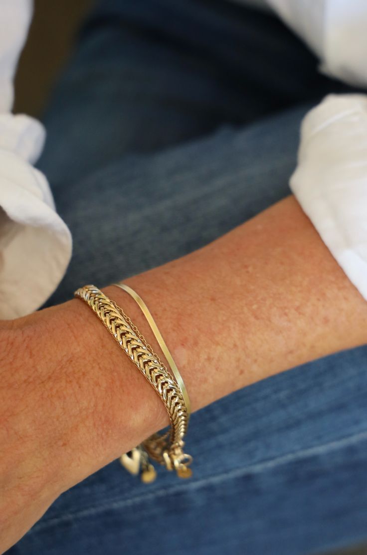 Woven Wheat Chain Bracelet Adjustable Snake Chain Jewelry, Classic Adjustable Double Chain Jewelry, Figure 8, Woven Bracelets, Earring Necklace, Ring Necklace, Chain Bracelet, Wheat, Gold Filled