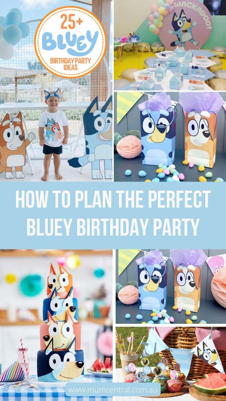 the birthday party is ready to be filled with blue and white decorations, including an angry bird